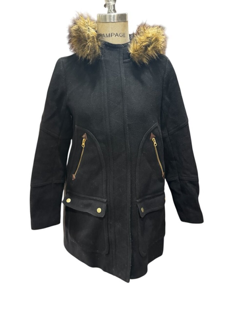 J.Crew Chateau Parka in Italian Stadium-Cloth Wool – Black (Style G9094) - Picture 2 of 8